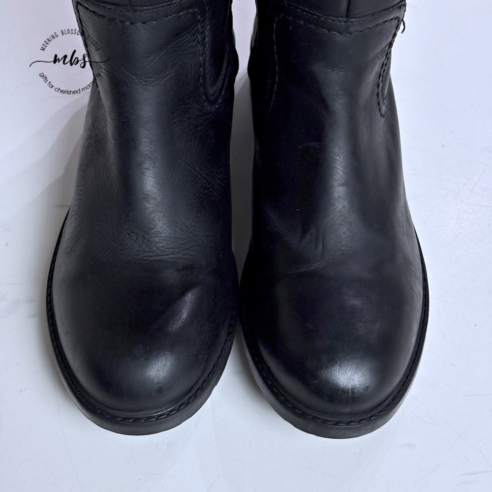 Clarks‎ Leather Fur Lined Side Zip Tall Boots Black Women 7 - Picture 12 of 13